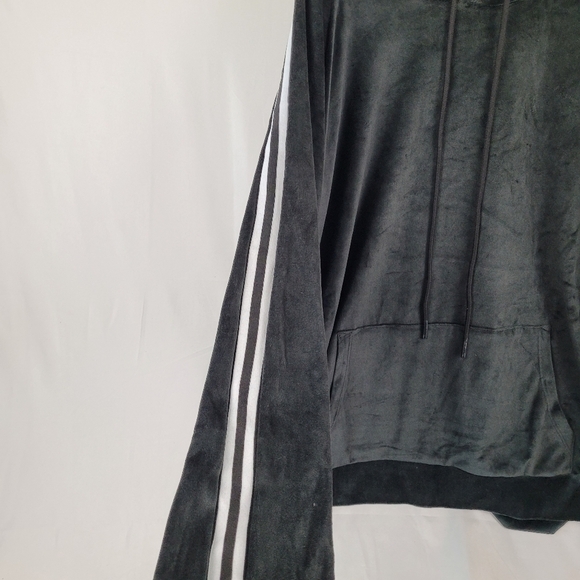 NWT Kingsize Mens Big & Tall MVP Velour Hoodie Onyx Black with White Stripes 6XL - Picture 4 of 12